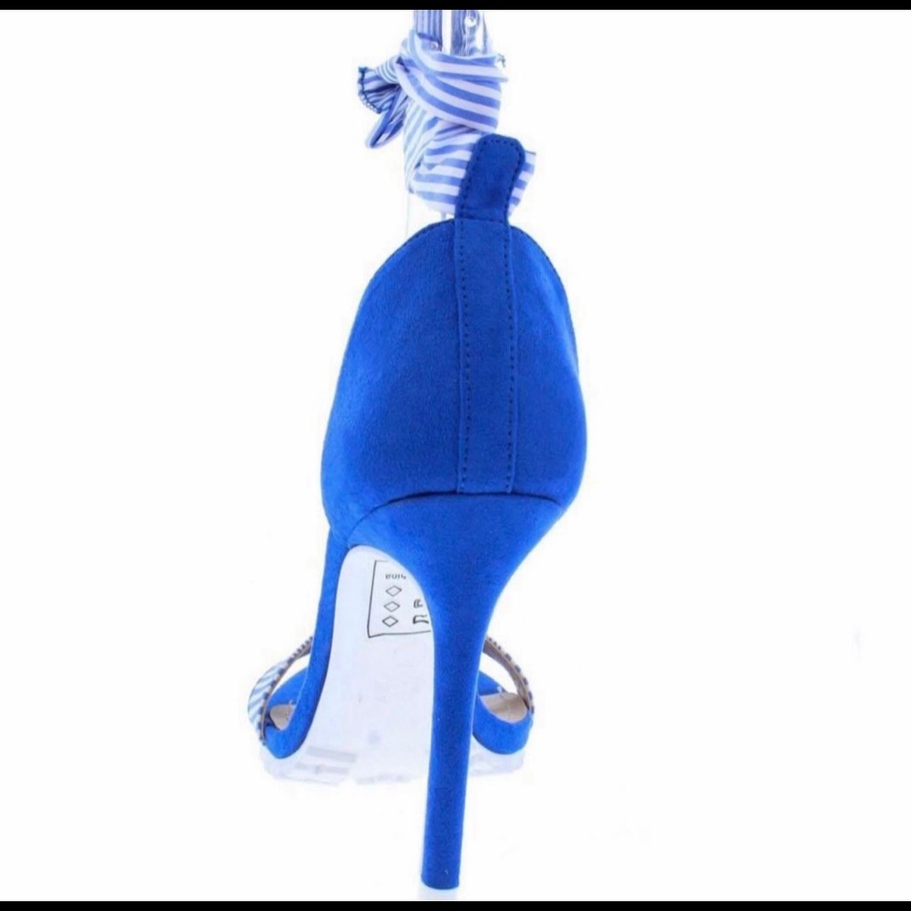 BLUE SUEDE STILETTO HEELS - Picture 3 of 4